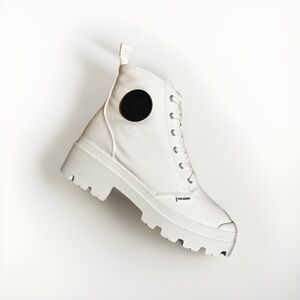 Palladium Womens Pallabase Twill Platform Boots•Star White 96907-116-M New sz 9